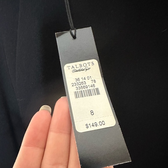 Talbots Black Knee Length Shift Dress Size 8 New with tags Career Work Formal - Picture 4 of 6